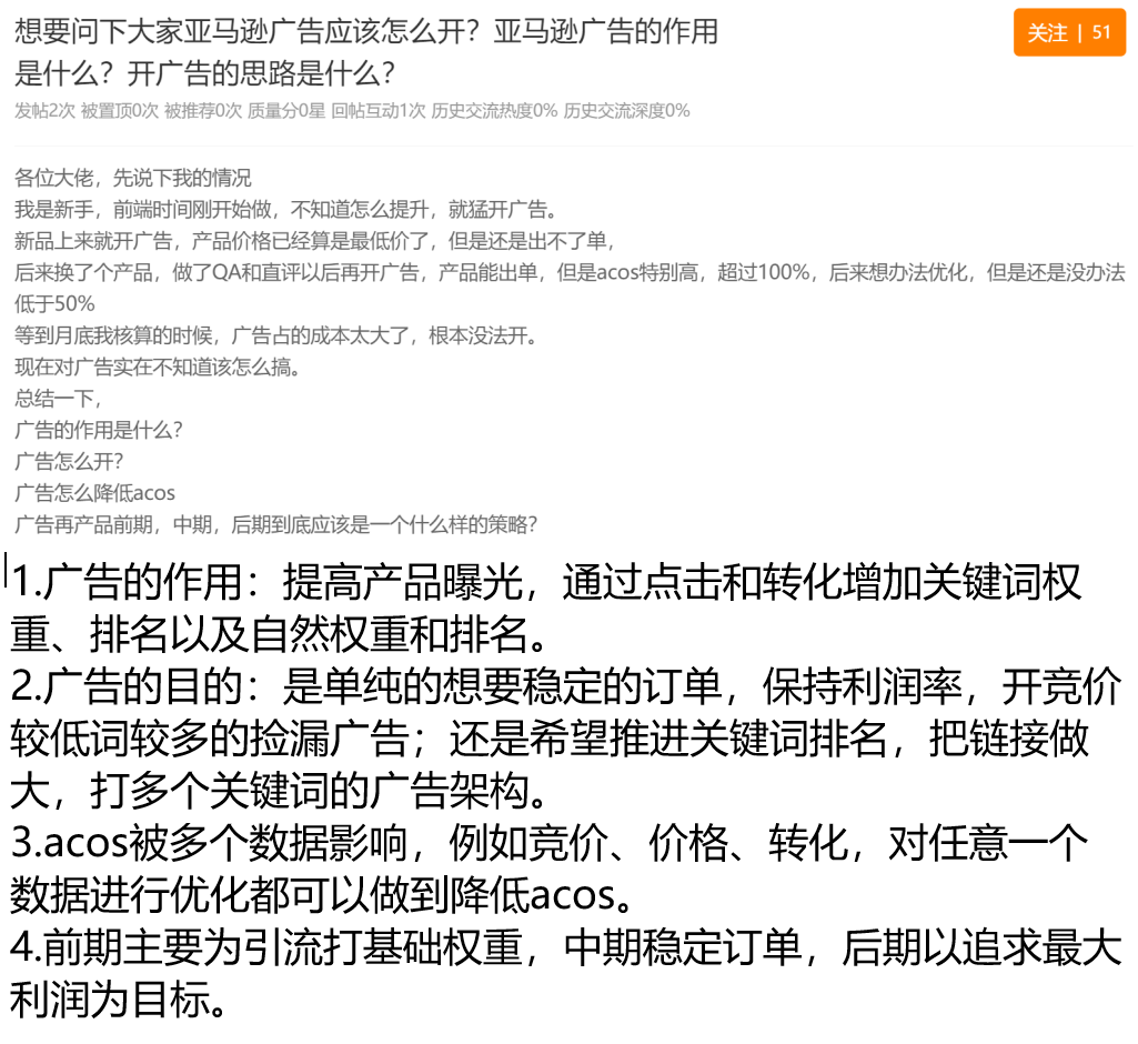 亚马逊广告问题集合贴【第一集】主要面对小白 大佬轻喷