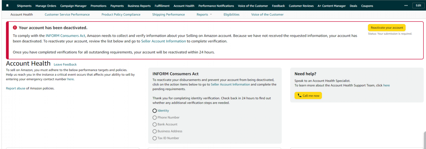 突发，亚马逊不给卖家开通审核的路径， 突然停用卖家账户！！亚马逊为什么无缘无故让卖家承担他们的过错？