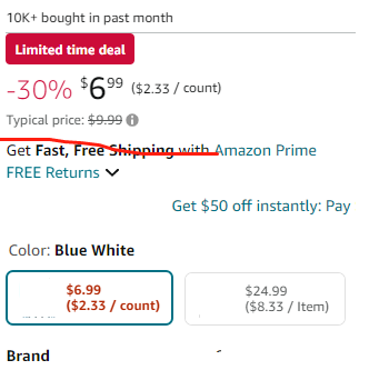 图1.png 原来较高的list price 划线价掉了,该卖家通过合并与list price价格一样的变体,从而实现 list price重新显示。请教各位大佬他是如何做到的哦?